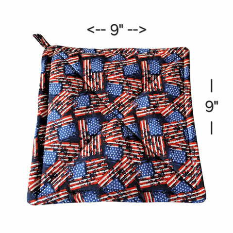 Set of 2 Patriotic Cotton Pot Holders 9 Inch – Insulated Kitchen Accessories | Made in USA Frances Farm & Craft  Pot holders