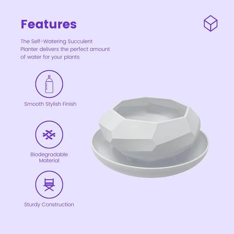 Set of 3 Self-Watering Planters With Spiral Block Design - Indoor/Outdoor Planter Pot for Succulents, Flowers, or Herbs - S/M/L Set Chatelet Manufacturing 