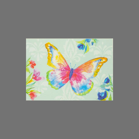 JuLu Cards’ Pack of 8 - Colorful Butterfly With Flowers (10103) features vibrant butterflies and flowers on pastel backgrounds, ideal for greeting cards or 3.5 x 5 envelopes.