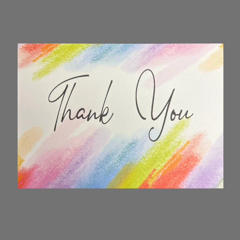 Set of 8 Vibrant Thank You Greeting Cards 3.5x5 Inch – Colorful Script Design | Made in USA JuLu Cards  Blank Cards