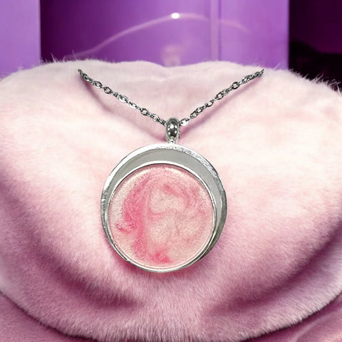 Shades of Pink Resin Charm Necklace | Sterling Silver Plated | Unique Jewelry Michelle Marie Boutique  Necklace