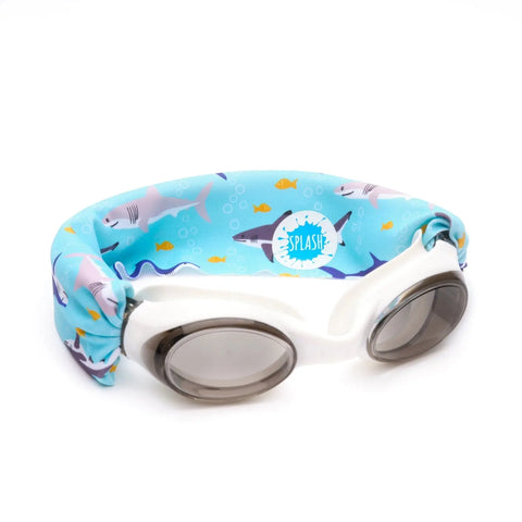 Shark Attack Print Swim Goggles With Tangle-Free Strap – One Size Fits Kids to Adults | Assembled in USA Splash Place  Swim Goggles