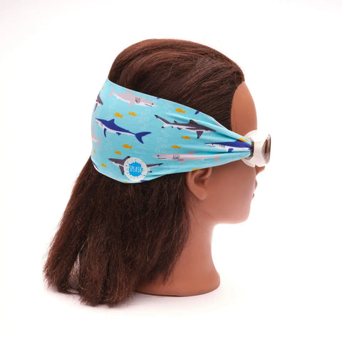 Shark Attack Print Swim Goggles With Tangle-Free Strap – One Size Fits Kids to Adults | Assembled in USA Splash Place  Swim Goggles