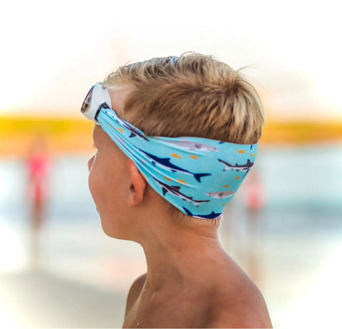 Shark Attack Print Swim Goggles With Tangle-Free Strap – One Size Fits Kids to Adults | Assembled in USA Splash Place  Swim Goggles