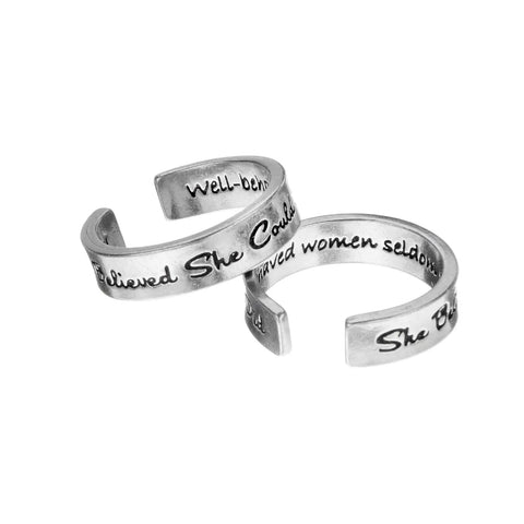 She Believed She Could Inspirational Statement Ring – Handmade Motivational Jewelry | Made in USA Whitney Howard Designs  InspireRings