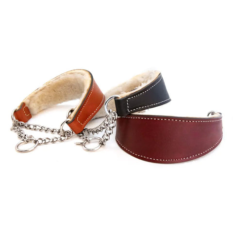 Shearling-Lined Martingale Dog Collar – Durable Bridle Leather Training Collar with Soft Padding | Made in USA Auburn Leathercrafters  item