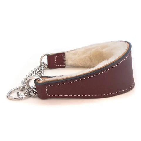 Shearling-Lined Martingale Dog Collar – Durable Bridle Leather Training Collar with Soft Padding | Made in USA Auburn Leathercrafters  item
