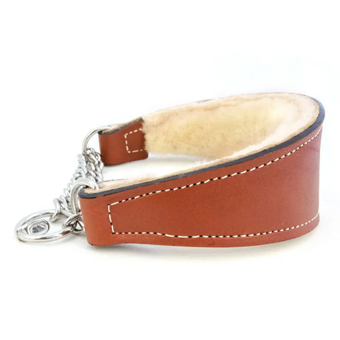 Shearling-Lined Martingale Dog Collar – Durable Bridle Leather Training Collar with Soft Padding | Made in USA Auburn Leathercrafters  item