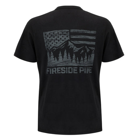 Shore Pine Relaxed Fit Navy Peony T-Shirt – Eco-Friendly Cotton | Made in USA Fireside Pine  Men's Shirt