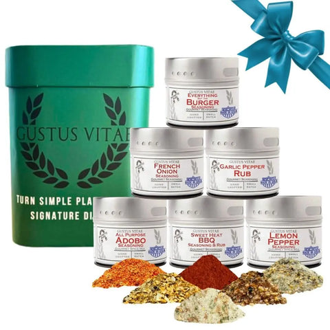 Signature Grilling Seasonings & BBQ Rubs Gift Box | Gift Packaged Seasoning Collection | Set of 6 Gustus Vitae  Collections & Gift Sets