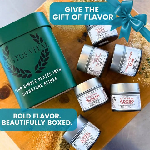 Signature Grilling Seasonings & BBQ Rubs Gift Box | Gift Packaged Seasoning Collection | Set of 6 Gustus Vitae  Collections & Gift Sets
