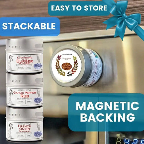 Signature Grilling Seasonings & BBQ Rubs Gift Box | Gift Packaged Seasoning Collection | Set of 6 Gustus Vitae  Collections & Gift Sets