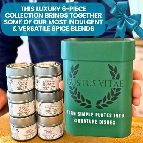Signature Grilling Seasonings & BBQ Rubs Gift Box | Gift Packaged Seasoning Collection | Set of 6 Gustus Vitae  Collections & Gift Sets