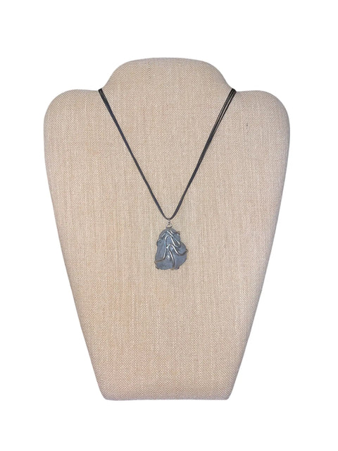 Silver Agate Druzy Necklace 19 Inch Adjustable Black Cord – Sleek Modern Jewelry | Made in USA Michelle Marie Boutique  Necklaces