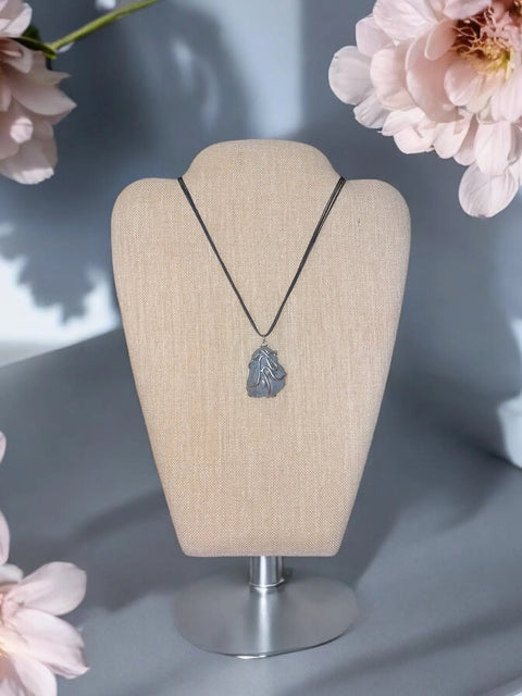 Silver Agate Druzy Necklace 19 Inch Adjustable Black Cord – Sleek Modern Jewelry | Made in USA Michelle Marie Boutique  Necklaces