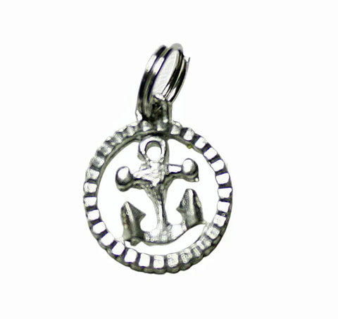 Silver Anchor Pewter Charm 10mm – Nautical Jewelry Pendant With Stainless Steel Ring | Made in USA Michelle Marie Boutique  Charms and Pendants