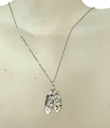 Silver Ballet Shoe Charm Jewelry Set – 18 Inch Necklace with Earrings | Hypoallergenic Gift Made in USA Michelle Marie Boutique  Jewelry Set
