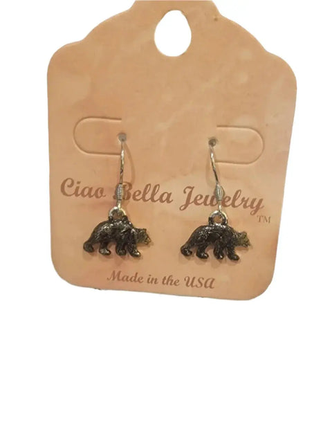Silver Bear Charm Earrings Michelle Marie Boutique  Earrings