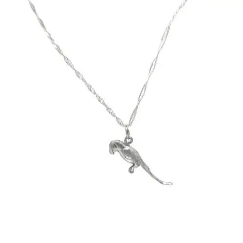Silver Bird Lover Parrot Pewter Charm Necklace Michelle Marie Boutique  Necklace