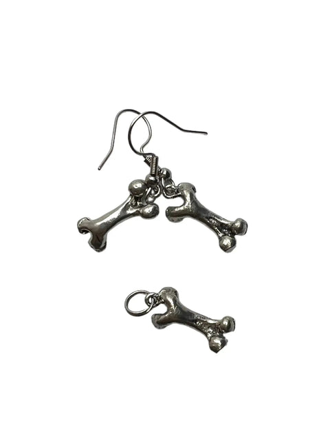 Silver Bone Necklace and Earrings Set Michelle Marie Boutique  Jewelry Sets