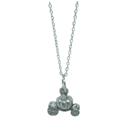 Silver Cinderella Carriage Charm Necklace – Adjustable Chain – Magical Kids Jewelry | Made in USA Michelle Marie Boutique  Necklace