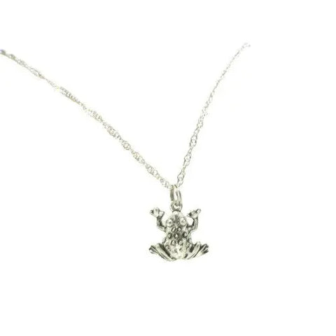 Silver Frog Pewter Charm Necklace Michelle Marie Boutique  Necklace
