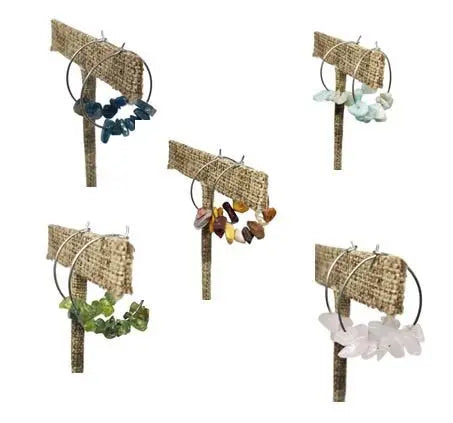 Silver Hoop Earrings With Gemstones Michelle Marie Boutique  Earrings