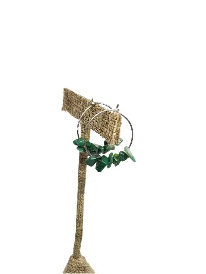 Silver Hoop Earrings With Gemstones Michelle Marie Boutique  Earrings