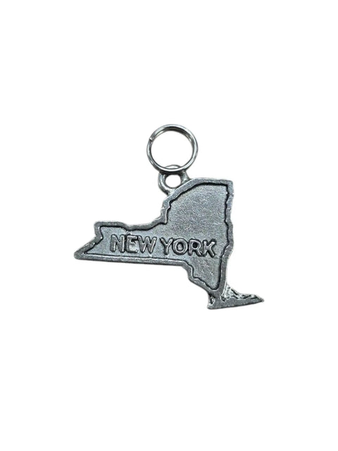 Silver New York State Pewter Charm Pendant | Travel Charm Michelle Marie Boutique  Charms and Pendants