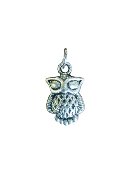 Silver Owl Pendant Charm With Stainless Steel Split Ring – Versatile Jewelry Accessory | Made in USA Michelle Marie Boutique  Charms and Pendants