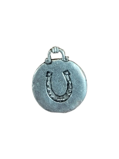 Silver Pewter Horseshoe Charm Pendant – Lucky Jewelry Accessory | Handcrafted Made in USA Elegance Michelle Marie Boutique 