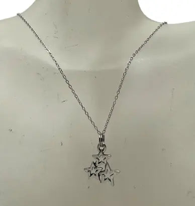Silver Star Charm Necklace and Earrings Set – 18 Inch Adjustable Chain – Handcrafted Jewelry | Made in USA Michelle Marie Boutique  Jewelry Sets