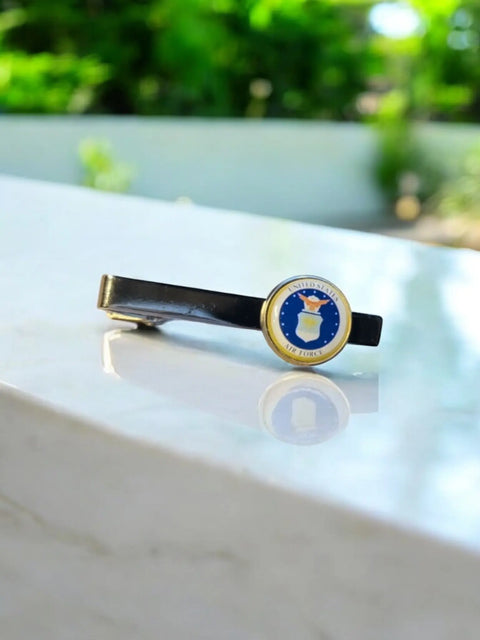 Silver Tone Air Force Seal Tie Clip – Professional Military Accessory | Made in USA Handcrafted Michelle Marie Boutique  180