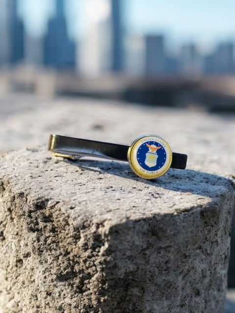 Silver Tone Air Force Seal Tie Clip – Professional Military Accessory | Made in USA Handcrafted Michelle Marie Boutique  180