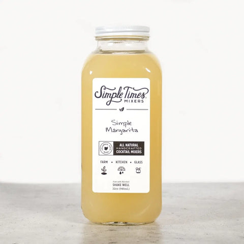 Simple Times 32oz Margarita Cocktail Mixer – Natural Lime and Organic Cane Sugar Blend | Made in USA Simple Times Mixers  32oz Single Bottle