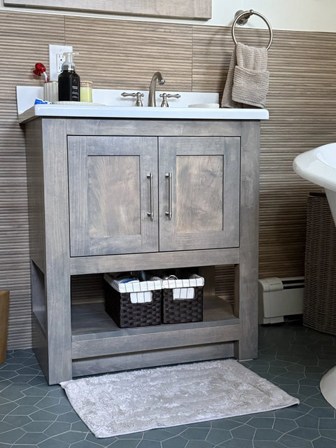 Single Sink Bathroom Vanity – Custom Pine Wood Cabinetry | Made in USA | Model #1084 Limitless Woodworking  item