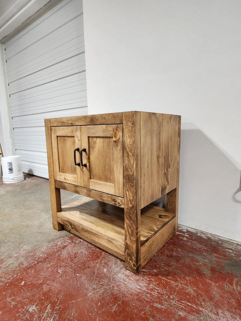Single Sink Bathroom Vanity – Custom Pine Wood Cabinetry | Made in USA | Model #1084 Limitless Woodworking  item