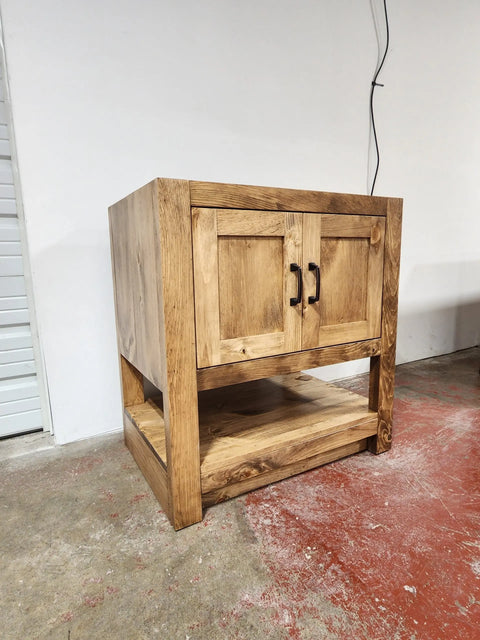 Single Sink Bathroom Vanity – Custom Pine Wood Cabinetry | Made in USA | Model #1084 Limitless Woodworking  item