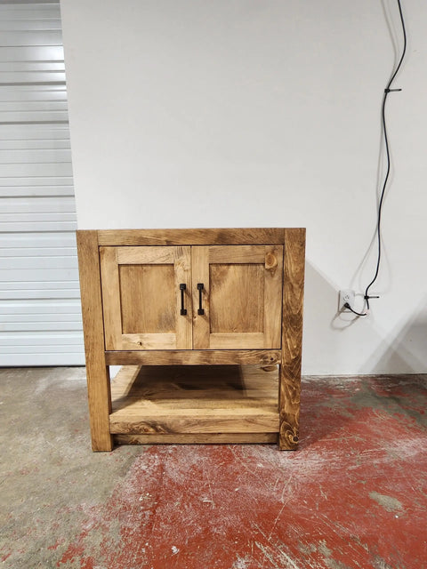 Single Sink Bathroom Vanity – Custom Pine Wood Cabinetry | Made in USA | Model #1084 Limitless Woodworking  item