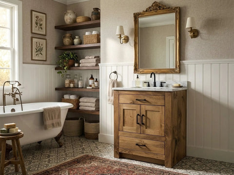 Single Sink Bathroom Vanity – Custom White Pine Cabinet | Made in USA | Model #1090 Limitless Woodworking  item