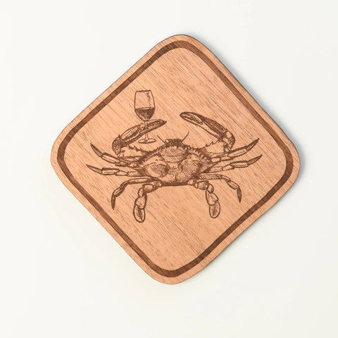 Single Wooden Drink Coaster 4 Inch – Handcrafted Rustic Decor | Made in USA Words with Boards 