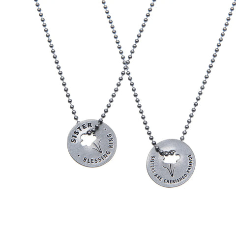 Sister Blessing Ring Charm – Handcrafted Recycled Pewter Token | Meaningful Gift Made in USA Whitney Howard Designs  Blessing Ring