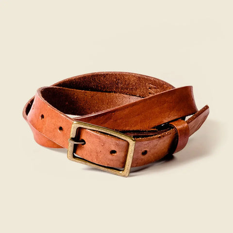 Skinny Honey Leather Belt 1 Inch Wide – Vegetable Tanned | Handmade in USA CASUPO  Skinny Belt