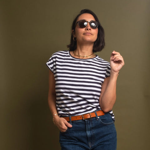 Skinny Honey Leather Belt 1 Inch Wide – Vegetable Tanned | Handmade in USA CASUPO  Skinny Belt