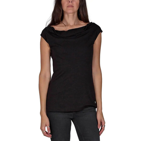 Sleeveless Cowl Neck Organic Cotton Top – Lightweight Jersey | Made in USA Spiritex | Sustainable Apparel  Women's Tops