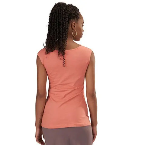 Sleeveless Cowl Neck Organic Cotton Top – Lightweight Jersey | Made in USA Spiritex | Sustainable Apparel  Women's Tops