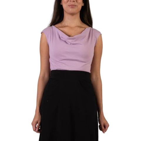 Sleeveless Cowl Neck Organic Cotton Top – Lightweight Jersey | Made in USA Spiritex | Sustainable Apparel  Women's Tops