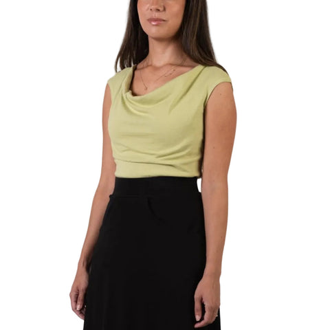 Sleeveless Cowl Neck Organic Cotton Top – Lightweight Jersey | Made in USA Spiritex | Sustainable Apparel  Women's Tops