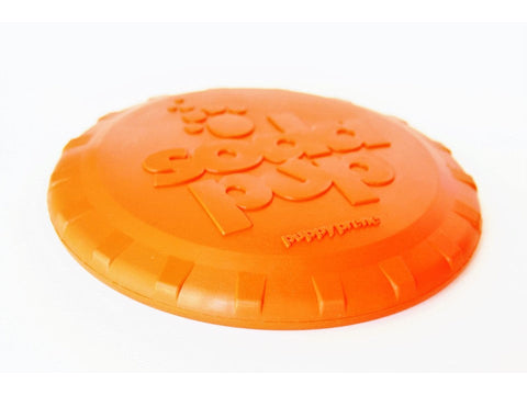 Durable Rubber Dog Retrieving Frisbee – Bottle Cap Design – Orange | Made in USA SodaPup  Rubber Dog Toys