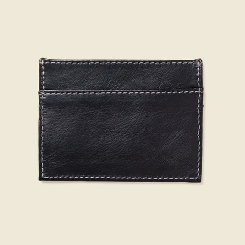 Slim Black Leather Card Holder Wallet 4x3 Inch – Handmade in USA CASUPO  Slim Card Holder